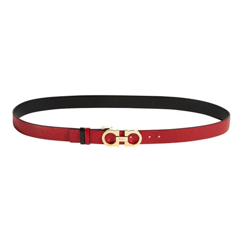 FERRAGAMO GANCINI Кожаные ремни Женские Красный 2,5CM