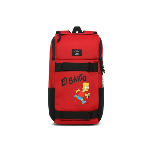 Vans The Simpsons Collaboration Полиэстер Скейтборд Сумка Рюкзак Унисекс Красный