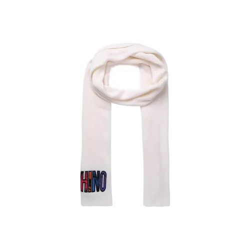 MOSCHINO Шарфы из шерсти, вязаные, белые, женские