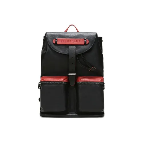 LONGCHAMP 3D Многоцветный Рюкзак из коровьей кожи средний унисекс черный кирпично-красный