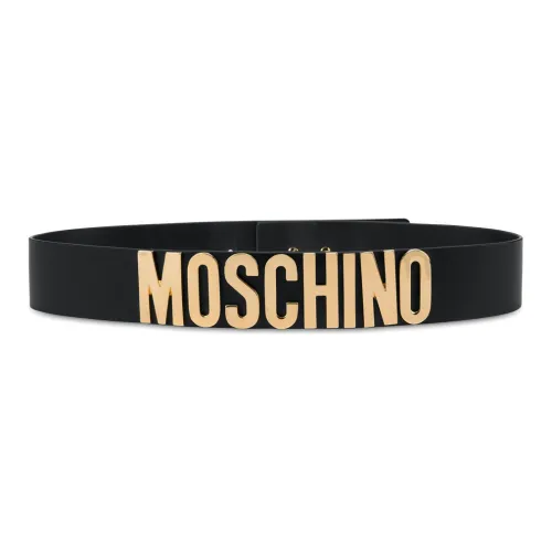 MOSCHINO Ремни из коровьей кожи, черные, мужские