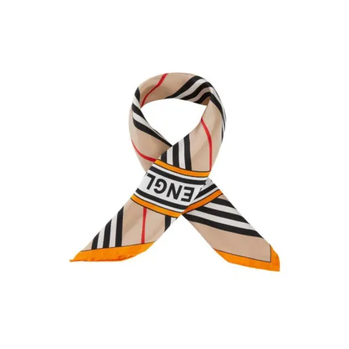 Шарфы из шелка Burberry унисекс хаки