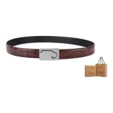 Коричневый ремешок с серебряной пряжкой