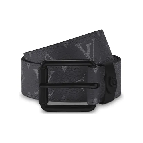 LOUIS VUITTON LV Voyager с принтом шпилька кожа ремни мужской черный ширина 3,5 см