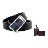 Зернистая кожа личи, черно-серебристый цвет, ремешок + премиум-упаковка