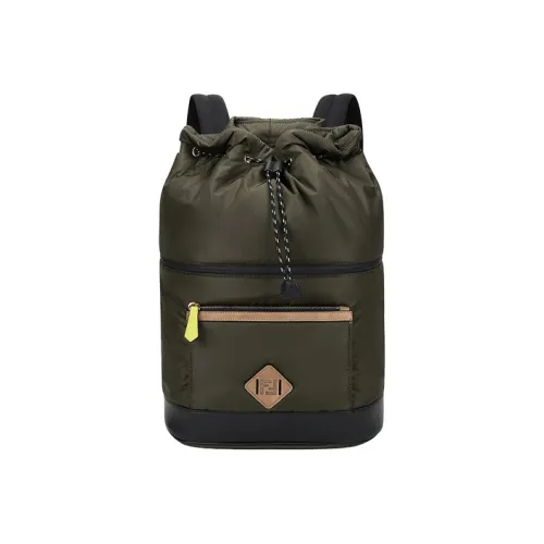 FENDI Ткань Рюкзак Мужской Армейский Зеленый