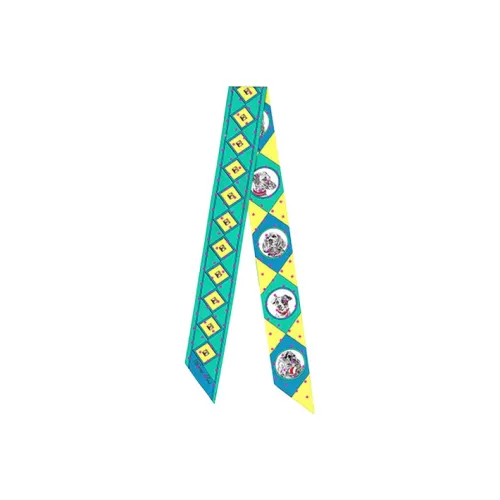 HERMES Twilly Шелковые Шарфы Женские Зеленый