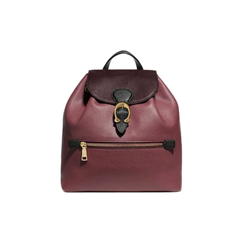 COACH Evie Коровья кожа Рюкзак Средний Женский Красный Коричневый Многоцветный