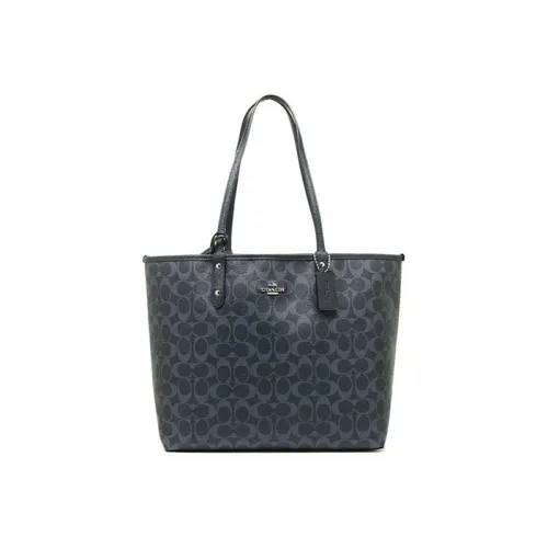 COACH City Canvas Tote Bag Shopping Bag Handbag Shoulder Bag Backpack Large Women's Navy Blue