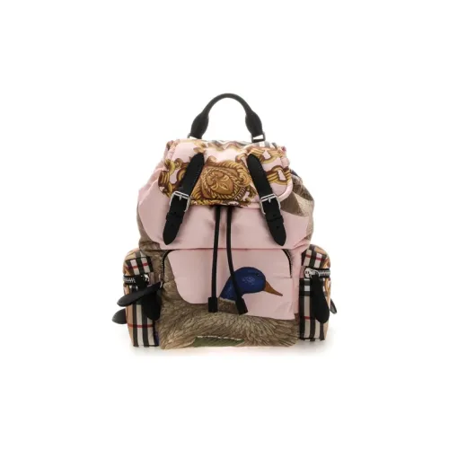 Burberry Телячья кожа Полиамид Рюкзак Средний Унисекс Розовый С принтом