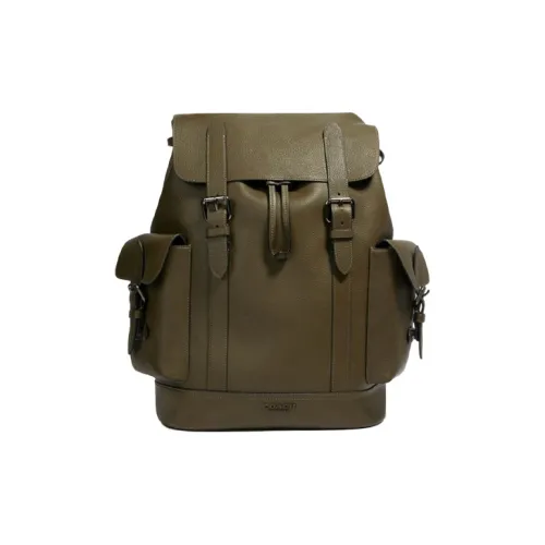 COACH Hudson Коровья кожа Альпинистский рюкзак Рюкзак Средний Мужской Оливково-зеленый