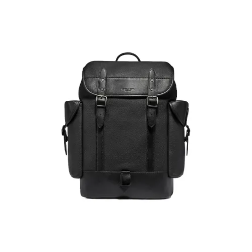 COACH Hitch Коровья кожа Рюкзак Большой Мужской Черный