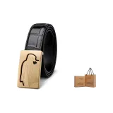 Чёрный ремешок, золотая пряжка