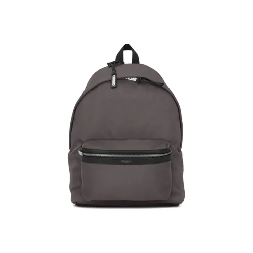 SAINT LAURENT City Canvas Пэчворк Кожа Рюкзак Мужской Темно-серый и Черный