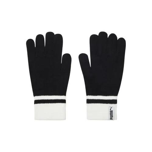 PUMA Полиэфирный трикотаж Перчатки Черный/Белый Унисекс