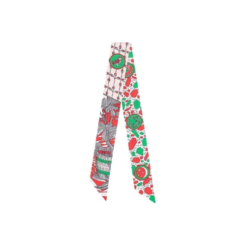 HERMES Шелковые шарфы Женские Красный Розовый Зеленый