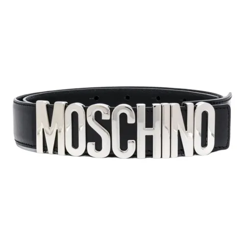 MOSCHINO Ремни из коровьей кожи, черные, мужские