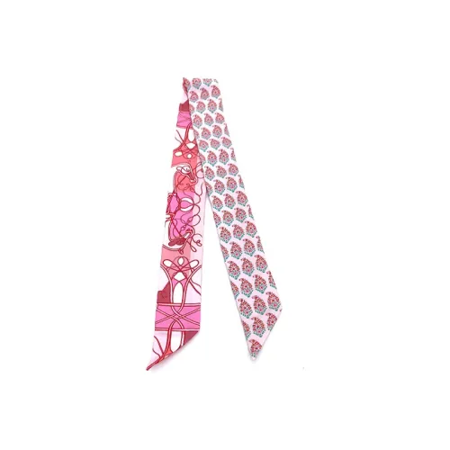 HERMES Twilly Шелковые шарфы Розовый Женские