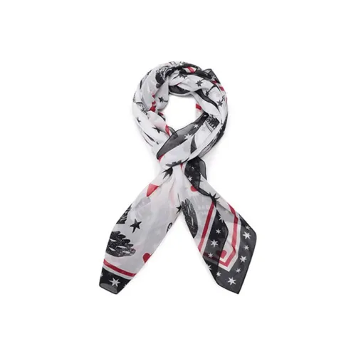 Alexander McQueen Cotton Knit Шарфы Сливочный Многоцветный Женские
