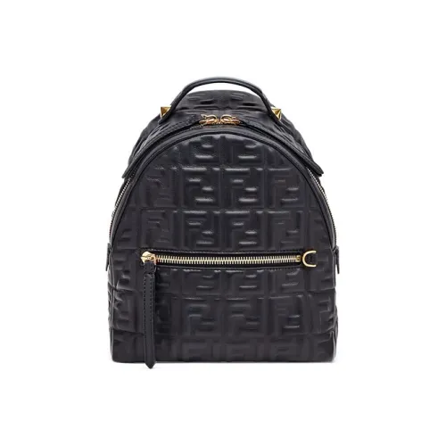 FENDI Nappa Sheep Leather Backpack Regular Unisex Black FENDI Nappa Sheep Leather Рюкзак Стандартный Унисекс Черный