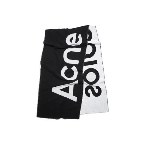 ACNE STUDIOS Шерсть Шали Черный/Белый Унисекс