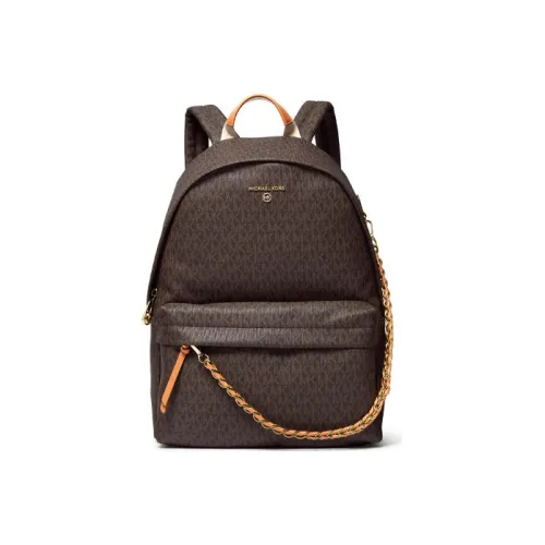 MICHAEL KORS MICHAEL KORS Handbag Collection Slater Холст Хлопок Рюкзак Большой Женский Коричневый