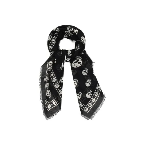 Alexander McQueen Шелковые шарфы Унисекс Черный