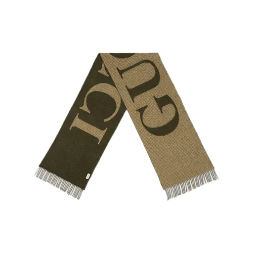 GUCCI Вязаные шарфы Унисекс Оливково-зеленый