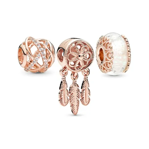 Pandora Покрытие 14K Розовое золото, Металл, Кубический цирконий, Ювелирные аксессуары, Женские