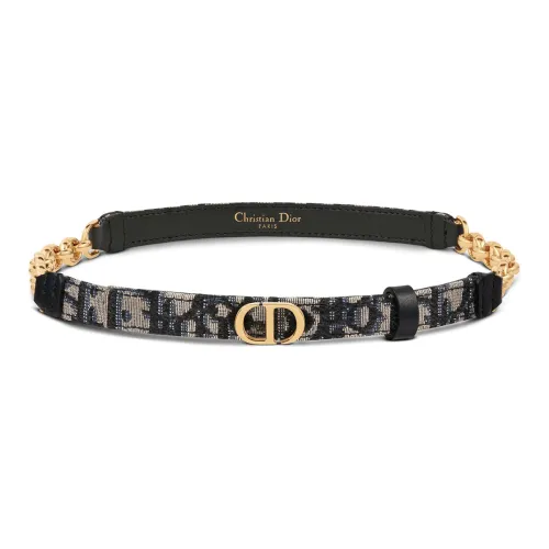 DIOR 30 Montaigne Коровья кожа Ремни Синий Женские