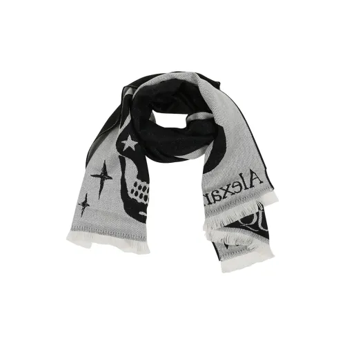 Alexander McQueen Вязаный шарф из шерсти, черный, женский