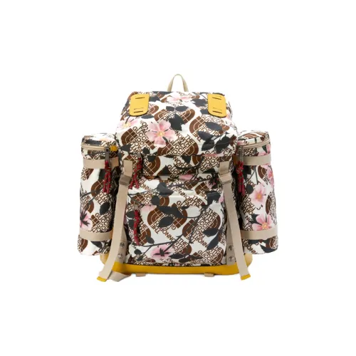 GUCCI The North Face Коллаборация Нейлон с кожаными вставками Двойной карман Рюкзак Унисекс Белый