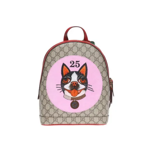 GUCCI Canvas с кожаными вставками рюкзак стандартный женский цвет эбен розовый красный