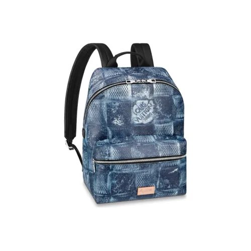 LOUIS VUITTON Discovery Холст и Кожаный Рюкзак Мужской Океан Синий