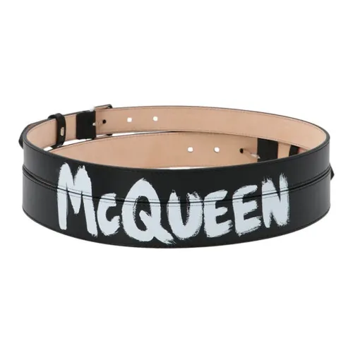 Alexander McQueen Ремни из коровьей кожи, черные, женские