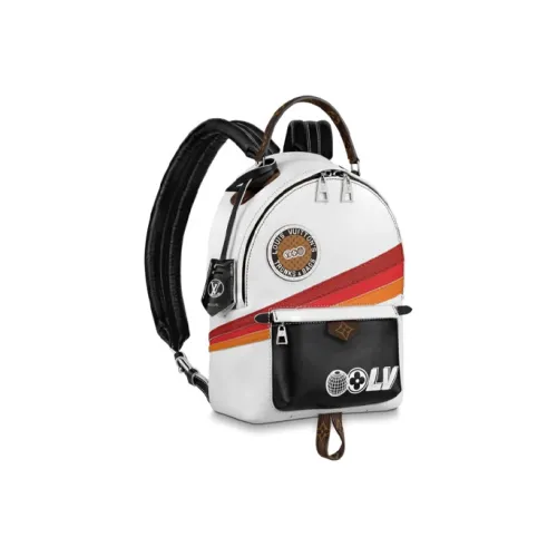 LOUIS VUITTON Palm Springs Холст с кожей Мини-Рюкзак Маленький Женские Белый