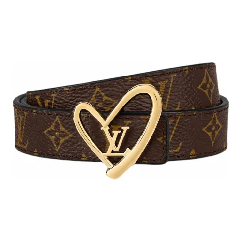 LOUIS VUITTON Fall in Love Коровья кожа холщовая кожа ремни женские коричневый ширина 2 см