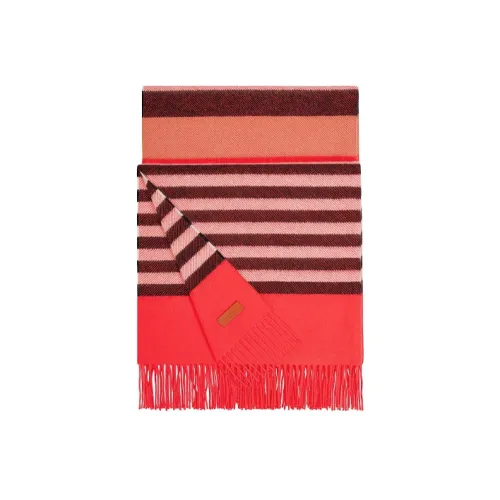 HERMES Кашемир Палантины Красный Унисекс