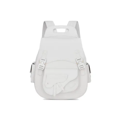 DIOR Коровья кожа Седло Сумка Рюкзак Унисекс Бежевый