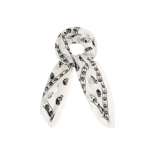 Alexander McQueen Шелковые шарфы Унисекс Экрю