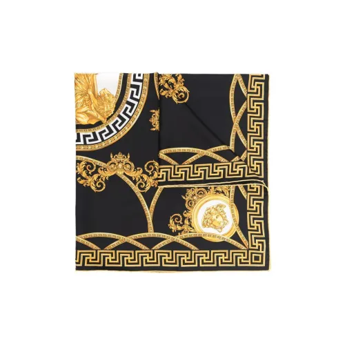 VERSACE Шелковые шарфы Черный Женские