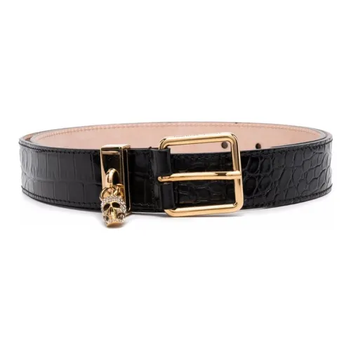 Alexander McQueen Ремни из коровьей кожи, черные, женские