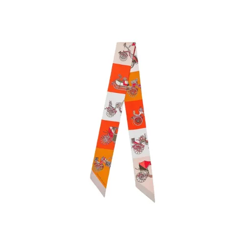 HERMES Шелковые шарфы Унисекс Оранжевый