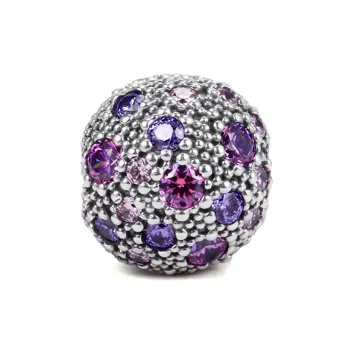 Pandora Sterling Silver 925 пробы, Кубический цирконий, Ювелирные аксессуары, Розово-фиолетовый, Женские
