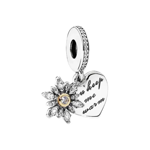 Pandora Sterling Silver 925 пробы, 14K Gold, Синтетический Кубический Цирконий, Ювелирные аксессуары, Женские