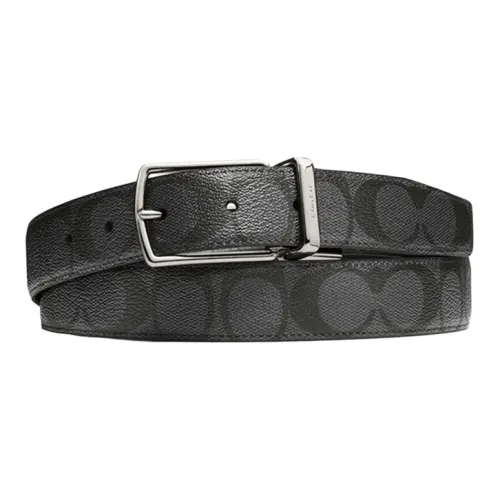 COACH ПУ (полиуретан) Искусственная кожа Ремни Мужской Черный Ширина 3 см