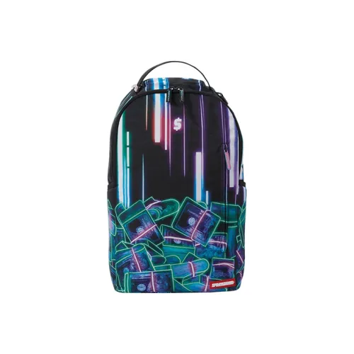 SPRAYGROUND Ткань Ноутбук Сумка Рюкзак Средний Унисекс Неон Доллар Цветовой блок