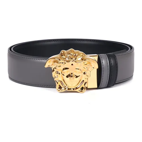 VERSACE Medusa Кожаные ремни Темно-синий Серый Мужской