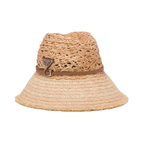 PRADA Твенная плетеная соломенная шляпа натуральная унисекс