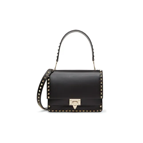 Valentino Rockstud Телячья кожа Портативная Сумка через плечо Сумка на плечо Женская Черная